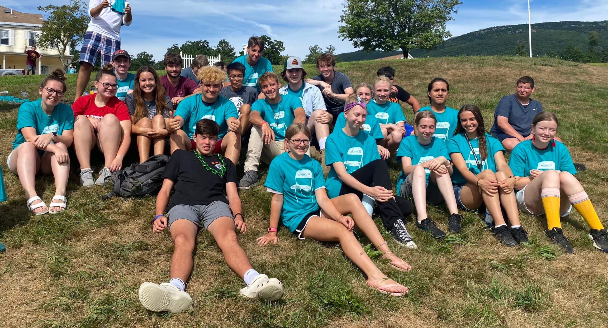 youth group photo at camp